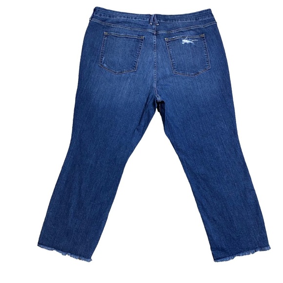 GOOD AMERICAN  Good Straight High-rise Straight Jeans - Blue407 - Plus Size 24 - Picture 5 of 12